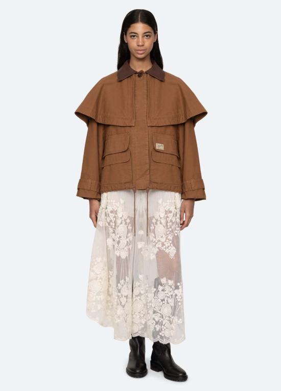  씨뉴욕 자켓 Sea Ny 캐롤린 케이프 재킷 카멜 - SEA NY