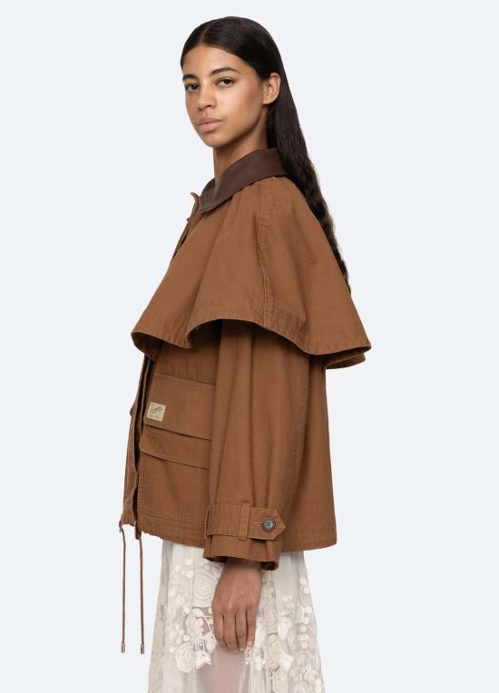  씨뉴욕 자켓 Sea Ny 캐롤린 케이프 재킷 카멜 - SEA NY