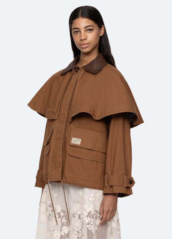  씨뉴욕 자켓 Sea Ny 캐롤린 케이프 재킷 카멜 - SEA NY