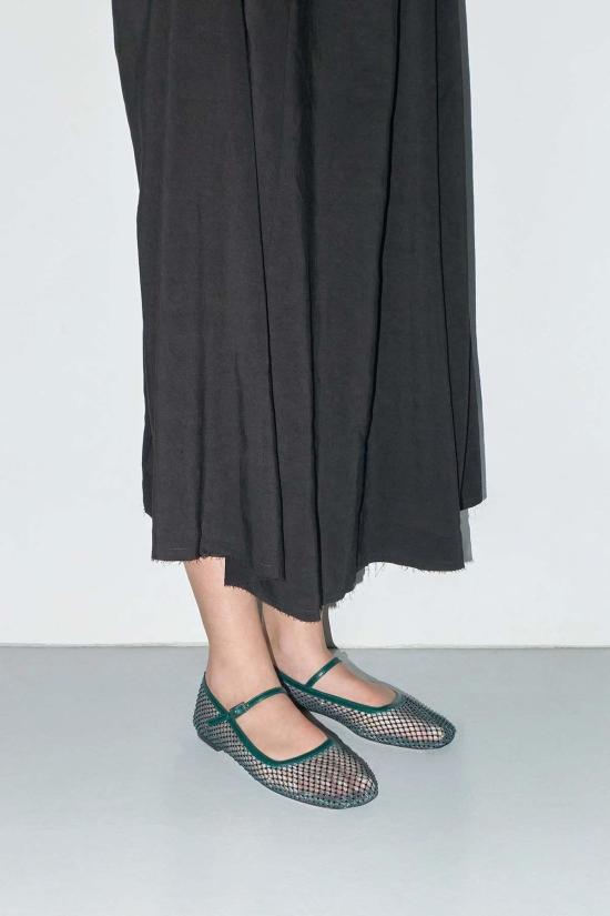  미스타 플랫 슈즈 Miista Vanita 발레리나 그린