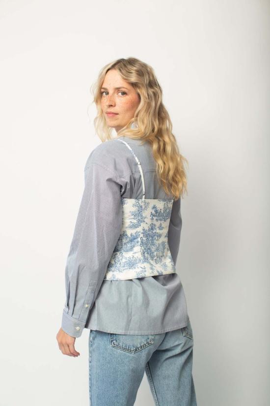  Naya Rea 민소매 티셔츠 나야 리아 릴리 코르셋 탑 블루 - OTHER BRANDS