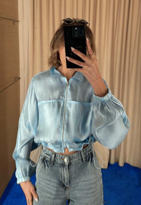  더 엔케이씨 스토어 봄버 자켓 Nkc 스토어 쉬머 봄버 재킷 블루 - The NKC Store