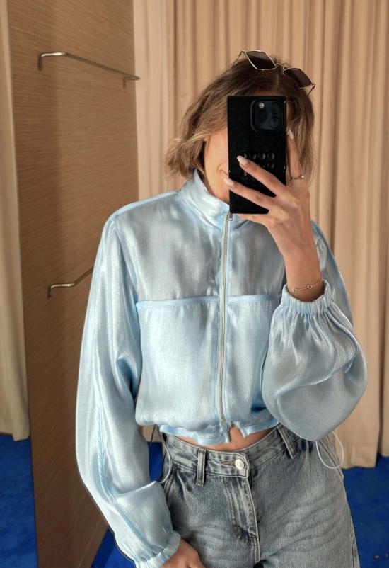  더 엔케이씨 스토어 봄버 자켓 Nkc 스토어 쉬머 봄버 재킷 블루 - The NKC Store