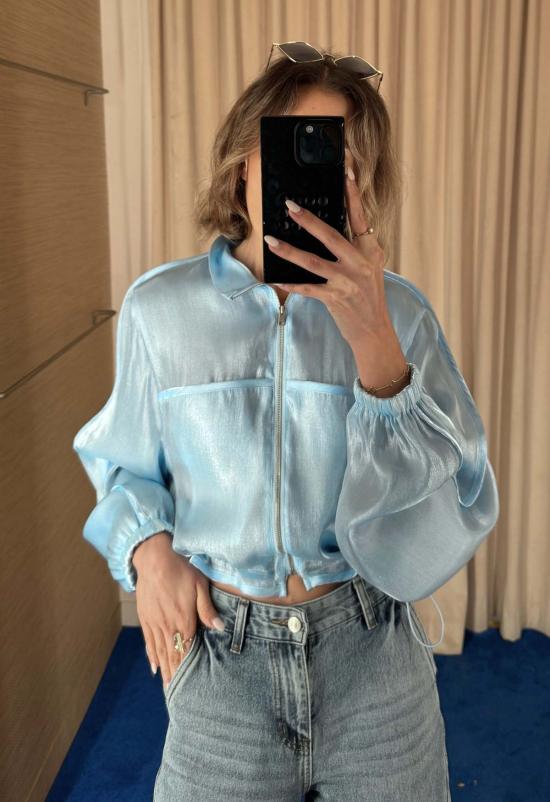  더 엔케이씨 스토어 봄버 자켓 Nkc 스토어 쉬머 봄버 재킷 블루 - The NKC Store