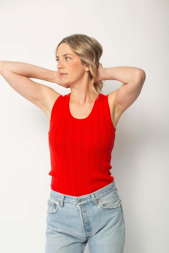  아뜰리에 델핀 민소매 티셔츠 아틀리에 델핀 포인텔 릴렉스 탱크 - ATELIER DELPHINE