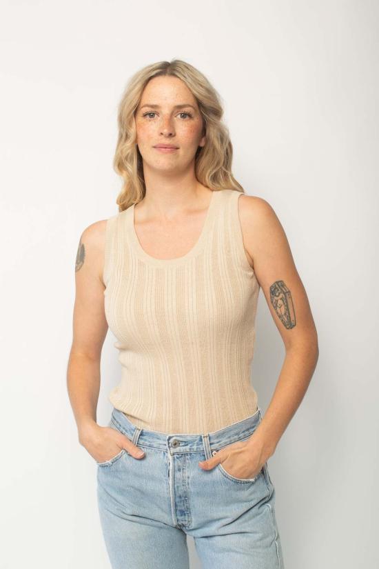  아뜰리에 델핀 민소매 티셔츠 아틀리에 델핀 포인텔 릴렉스 탱크 - ATELIER DELPHINE