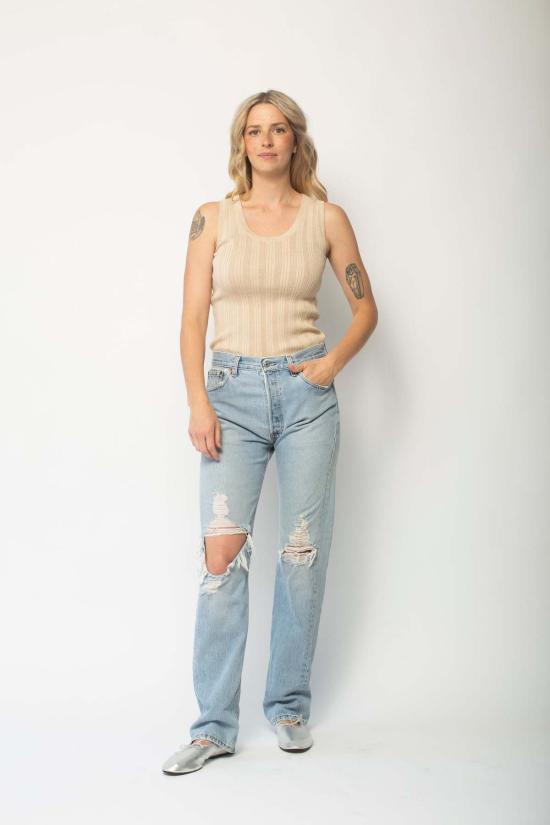  아뜰리에 델핀 민소매 티셔츠 아틀리에 델핀 포인텔 릴렉스 탱크 - ATELIER DELPHINE