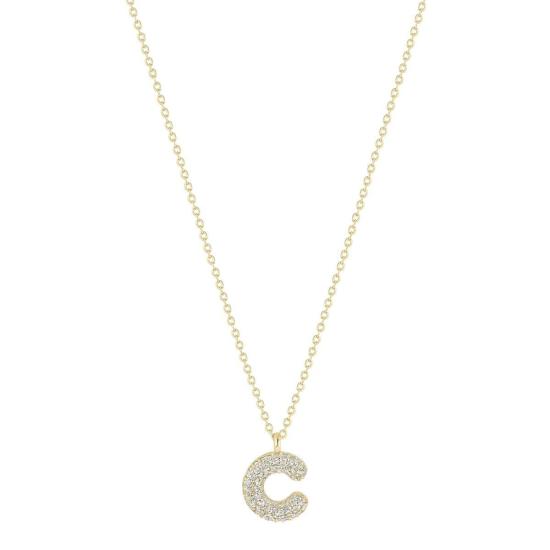  일렉트릭 픽스 목걸이/팬던트 일렉트릭 픽 버블 레터 네크리스 14kt 골드 도금 - ELECTRIC PICKS