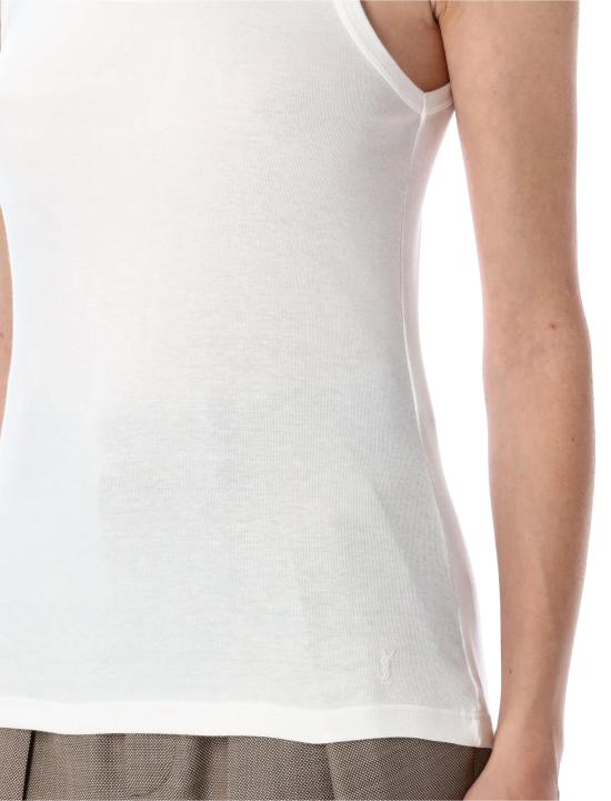 25SS 생로랑 민소매 티셔츠 824583YB2MH 9000 WHITE - SAINT LAURENT