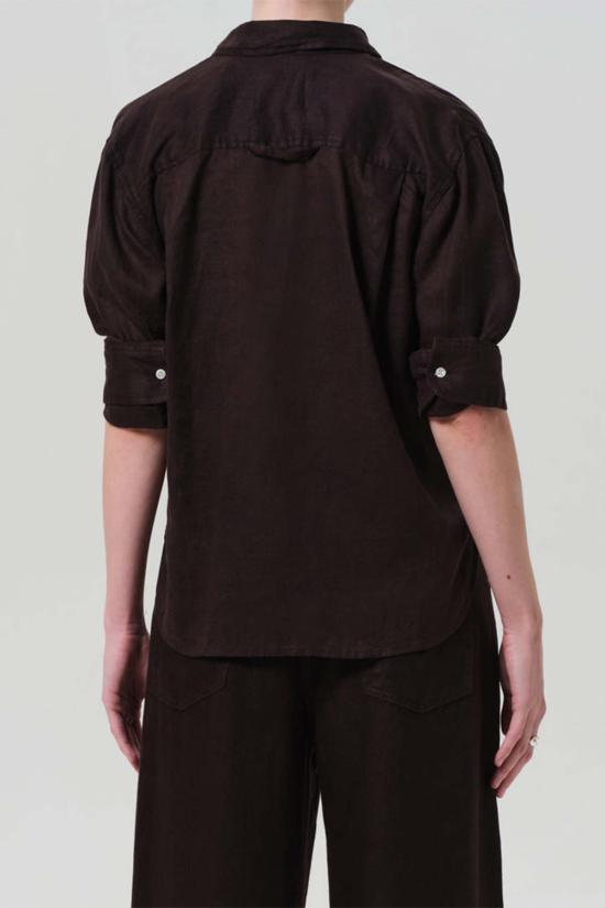  시티즌 오브 휴머니티 셔츠 시티즌스 오브 휴머니티 카일라 슈렁큰  셔츠 초콜릿 - CITIZEN OF HUMANITY