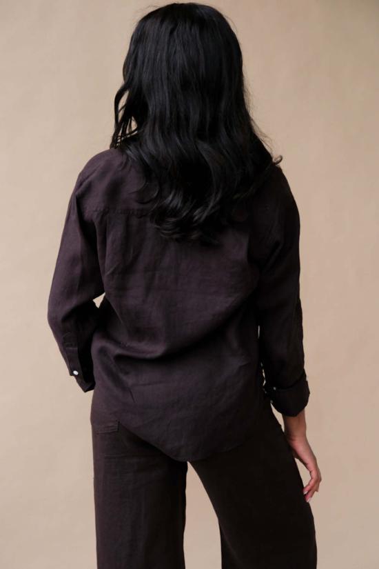  시티즌 오브 휴머니티 셔츠 시티즌스 오브 휴머니티 카일라 슈렁큰  셔츠 초콜릿 - CITIZEN OF HUMANITY