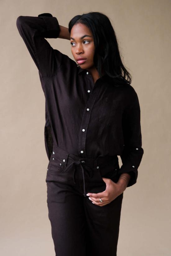  시티즌 오브 휴머니티 셔츠 시티즌스 오브 휴머니티 카일라 슈렁큰  셔츠 초콜릿