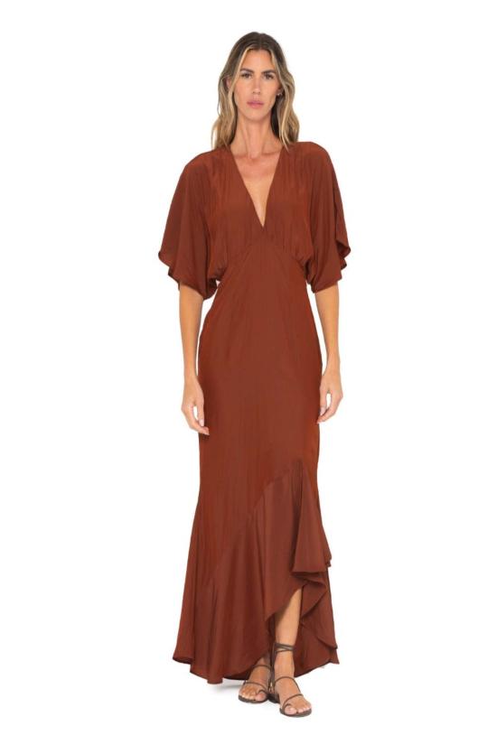  제이비큐 숏 원피스 JBQ 루미 드레스 코냑 - JBQ