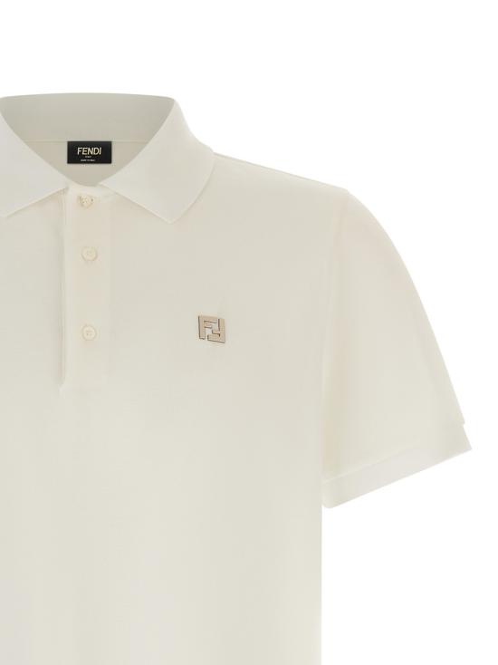 26SS 펜디 FF 메탈 피케 폴로 티셔츠 FY0985AUA5F0QA0 White - FENDI