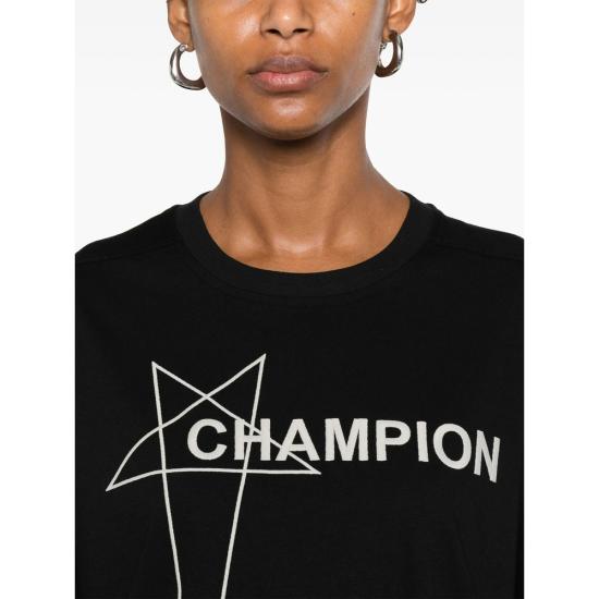 25SS 릭오웬스 x 챔피온 반팔 티셔츠 CM01E1677 CHJG 09 BLACK - RICK OWENS X CHAMPIONS