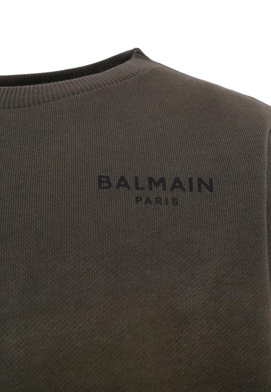 25FW [키즈] 발망 트레이닝 상의 BX4P30 Z3183 762NE GREEN - BALMAIN