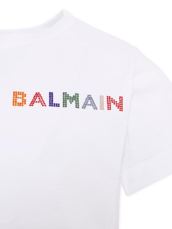 25FW [키즈] 발망 티셔츠 BX8A71 Z3186 100MC WHITE - BALMAIN