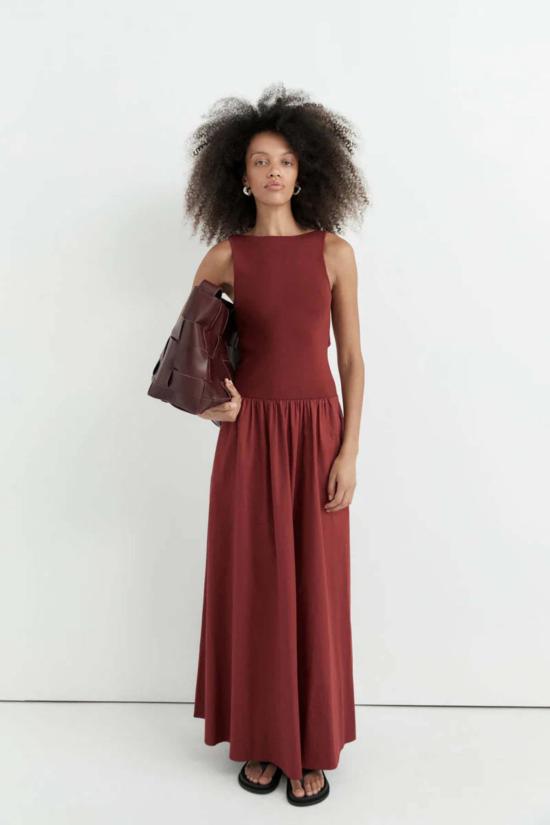  세인트아그니 롱 원피스 생 아그니 바토 컷아웃 드레스 - ST.AGNI