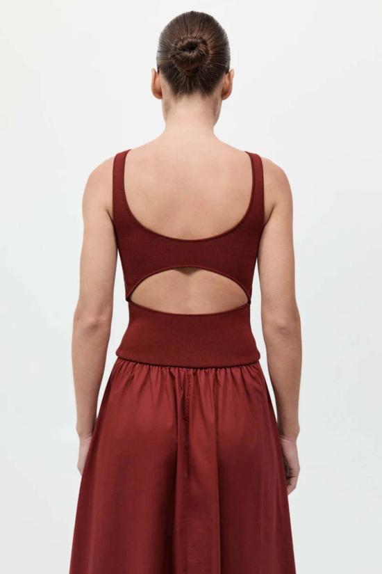  세인트아그니 롱 원피스 생 아그니 바토 컷아웃 드레스 - ST.AGNI