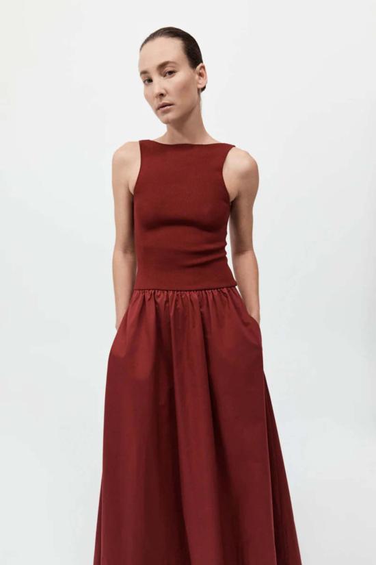  세인트아그니 롱 원피스 생 아그니 바토 컷아웃 드레스 - ST.AGNI