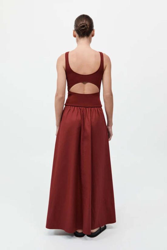  세인트아그니 롱 원피스 생 아그니 바토 컷아웃 드레스 - ST.AGNI