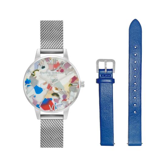  OLIVIA BURTON 손목시계 OBGSET151 SILVER POP ART DIAL Silver