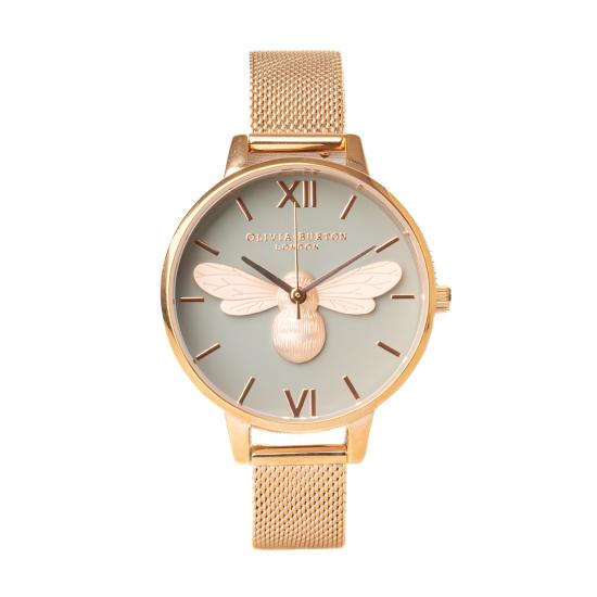  OLIVIA BURTON 손목시계 OB16FB10 ROSE GOLD MESH GREY DIAL