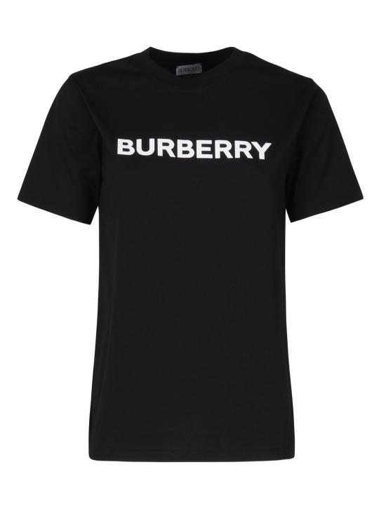 25SS 버버리 로고 코튼 티셔츠 8080324 A1189 Black - BURBERRY