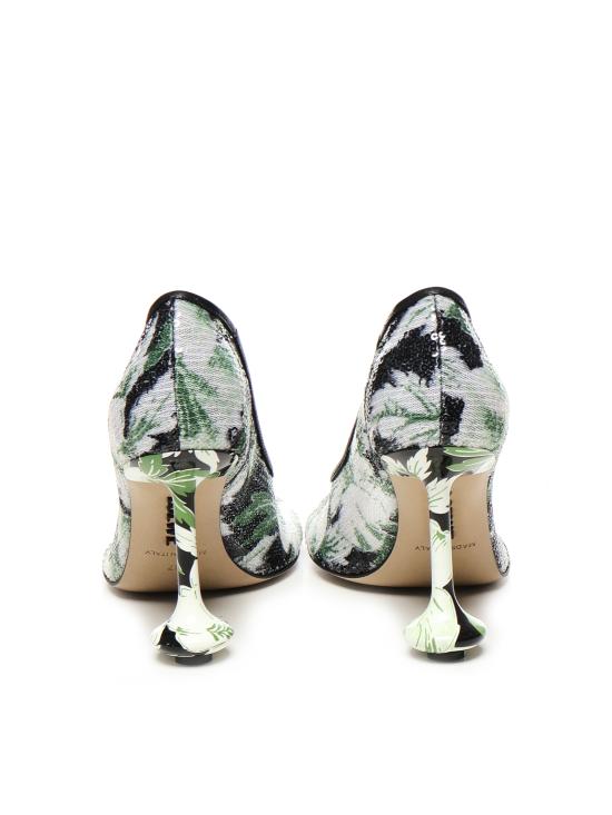 25FW 로에베 힐/펌프스 LLSTS01X19 5728 BLACK HIBISCUS GREEN - LOEWE