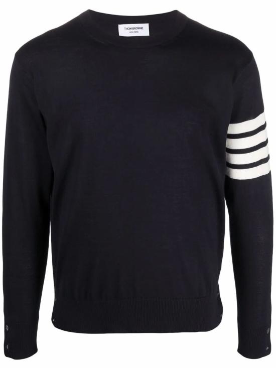 25FW 톰브라운 사선완장 메리노 울 니트 MKA002AY1014 415 NAVY