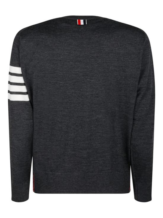 25FW 톰브라운 사선완장 메리노 울 니트 MKA002AY1014 022 DARK GREY - THOM BROWNE