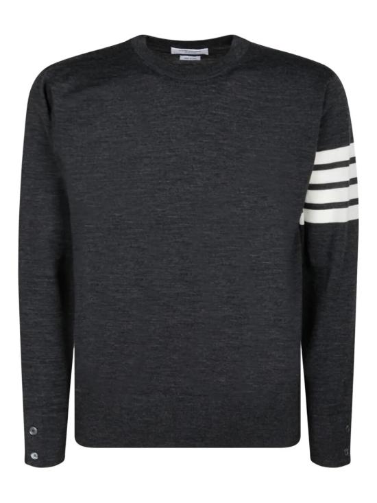 25FW 톰브라운 사선완장 메리노 울 니트 MKA002AY1014 022 DARK GREY