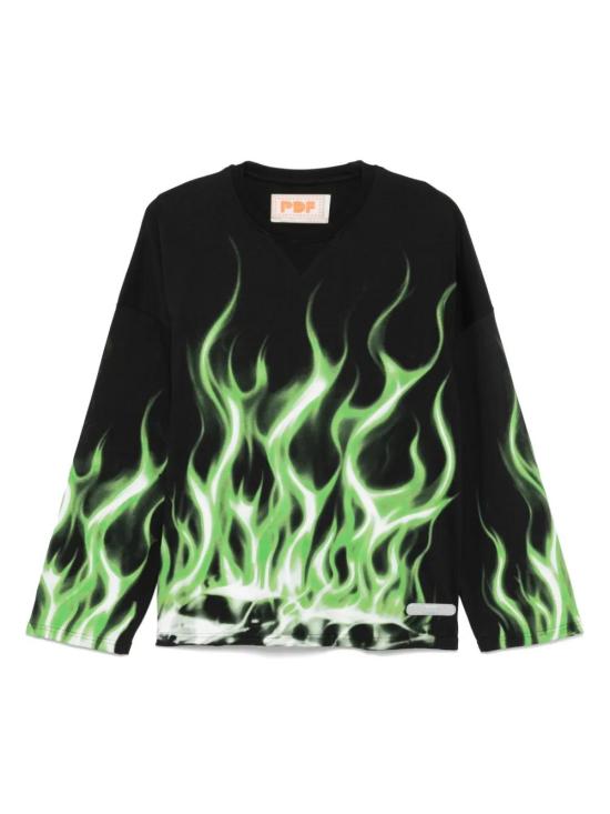 25SS 피디에프 반팔 티셔츠 DFM54013TJ101PX WHITE BLUE FLAME G0025