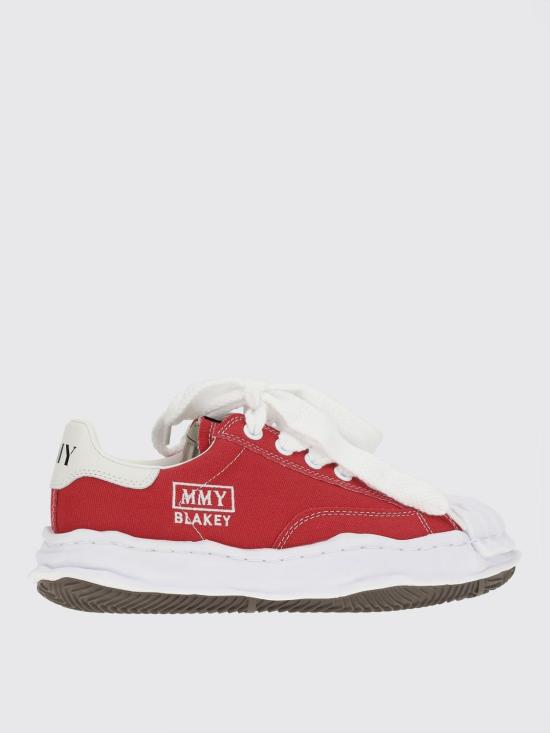 26SS 메종 미하라 야스히로 블레이키 OG 솔 캔버스 로우탑 스니커즈 A08FW735 Red