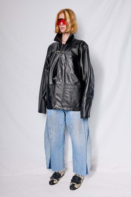  어셈블리 뉴욕 코트 어셈블리 블랙 가죽 파이어맨 필드 - ASSEMBLY NEW YORK