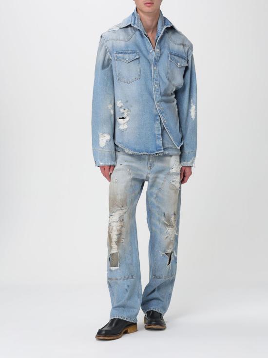 25FW MM6 메종마르지엘라 데님 셔츠 SH2DR0003M30018 964 Gnawed Blue - MM6 MAISON MARGIELA