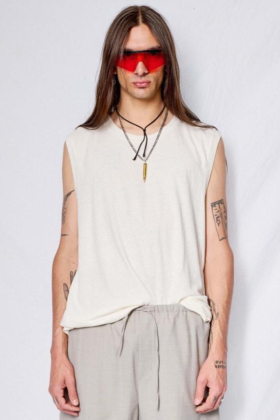  영메이븐 민소매 티셔츠 정메이븐 말리부 머슬 티셔츠 - JUNGMAVEN