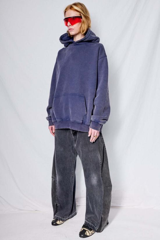  어셈블리 뉴욕 터틀넥 어셈블리 페이디드 블루 후드 티셔츠 - ASSEMBLY NEW YORK