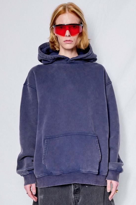  어셈블리 뉴욕 터틀넥 어셈블리 페이디드 블루 후드 티셔츠 - ASSEMBLY NEW YORK