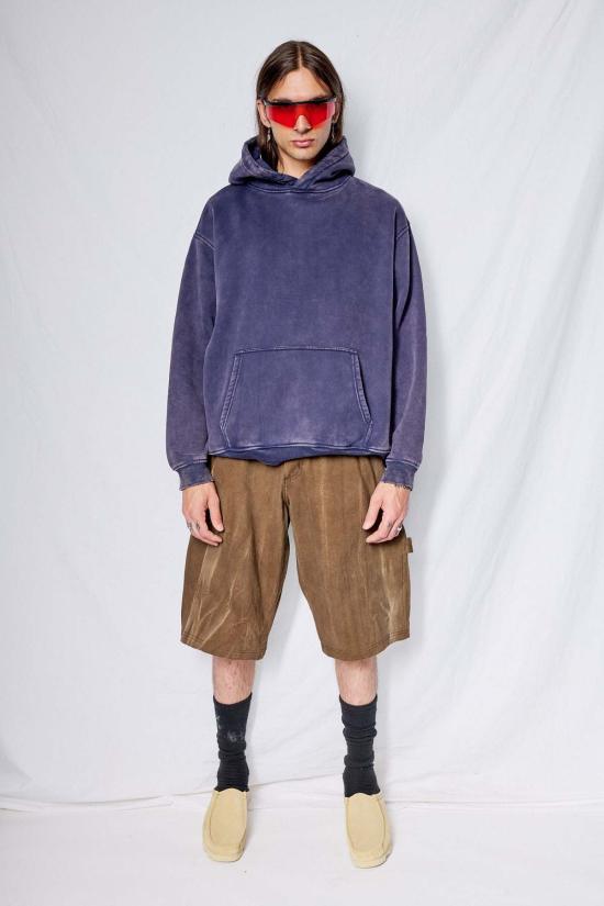  어셈블리 뉴욕 터틀넥 어셈블리 페이디드 블루 후드 티셔츠 - ASSEMBLY NEW YORK