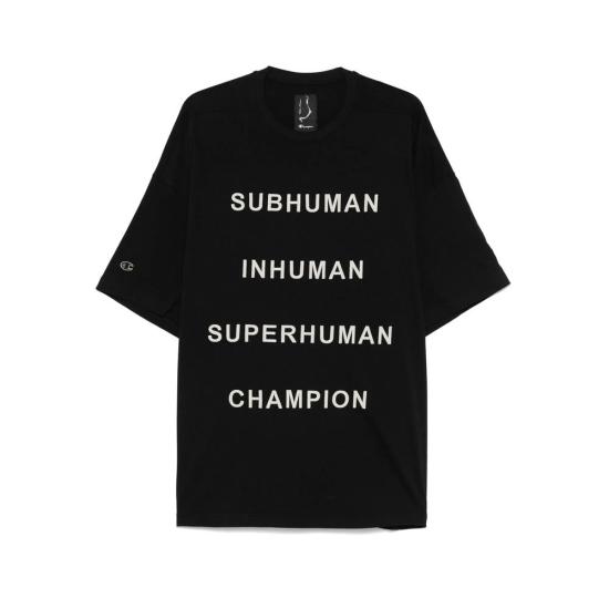 25SS 릭오웬스 x 챔피온 반팔 티셔츠 CM01E1675 CHJG 09 Black