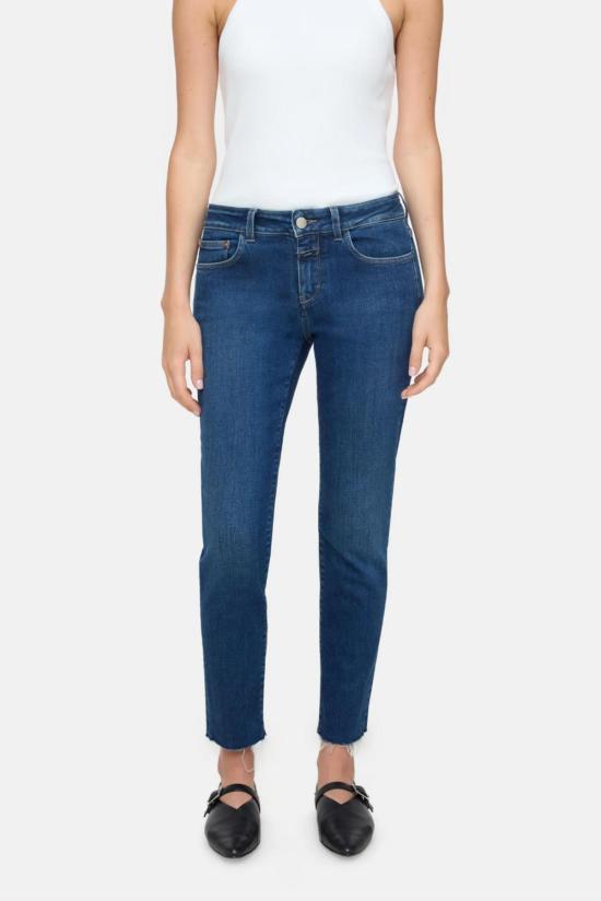  클로즈드 데님 팬츠 베이커 디스트레스드 앵클 진 미드 블루