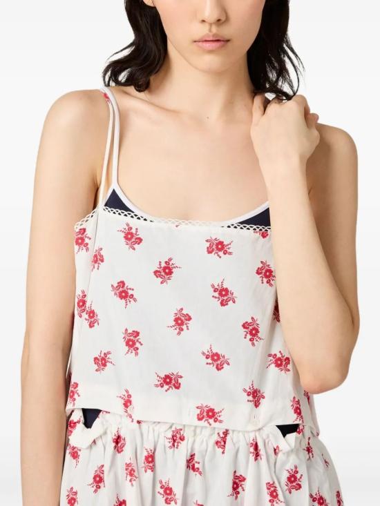 25FW 미우미우 미디 원피스 MF5910SOOO17O3 F0970 BIANCO ROSSO - MIU MIU