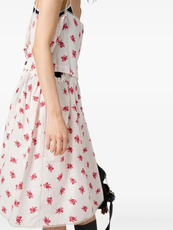 25FW 미우미우 미디 원피스 MF5910SOOO17O3 F0970 BIANCO ROSSO - MIU MIU