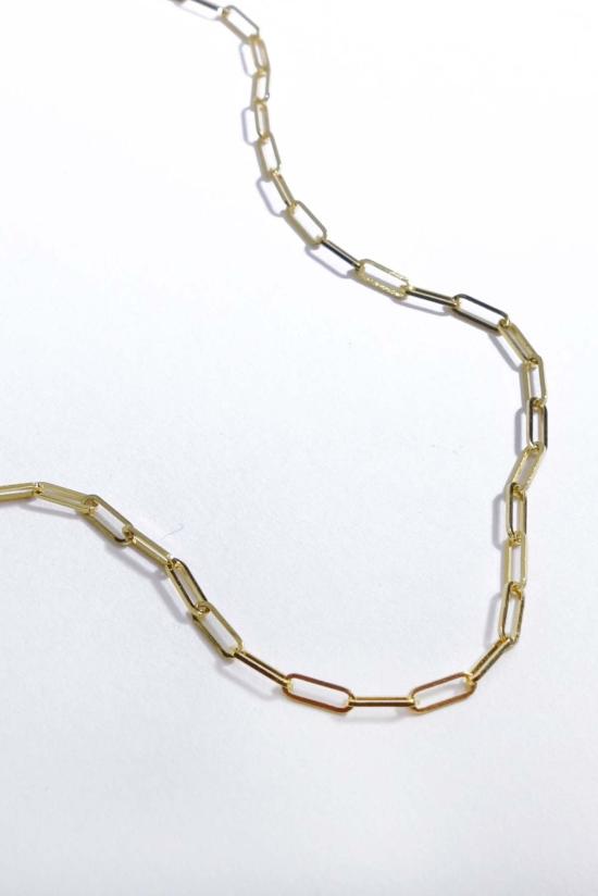  탈리스만 목걸이/팬던트 스키니 링크드 페이퍼클립 체인 14k 골드 - TALISMAN