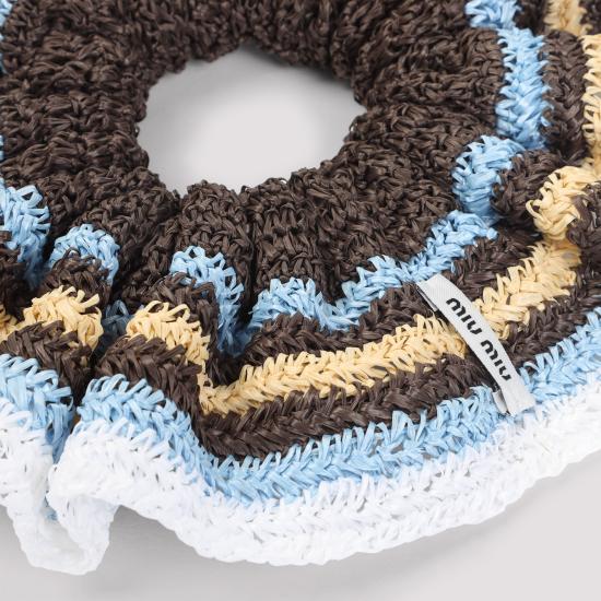 25FW 미우미우 헤어 액세서리 5IF027 2CWX F04EM CACAO CELESTE NAT - MIU MIU