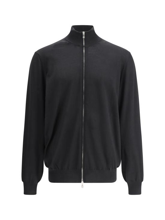 26SS 브루넬로 쿠치넬리 집업 니트 M2400106 CH101 BLACK