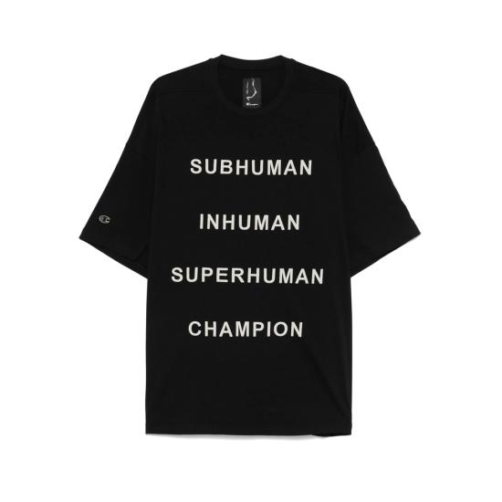 25SS 릭오웬스 x 챔피온 반팔 티셔츠 CM01E1675 CHJG 09 BLACK