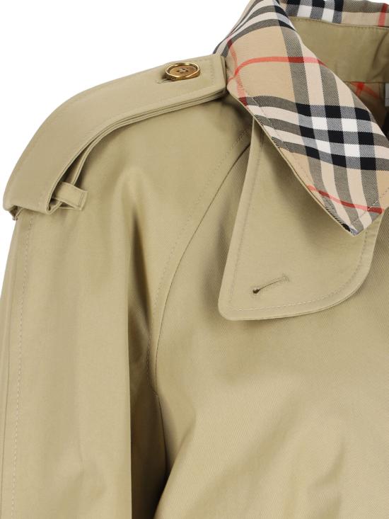 25FW 버버리 롱 체크 칼라 캐슬포드 트렌치코트 햄퍼 8111157 C2981 Beige - BURBERRY