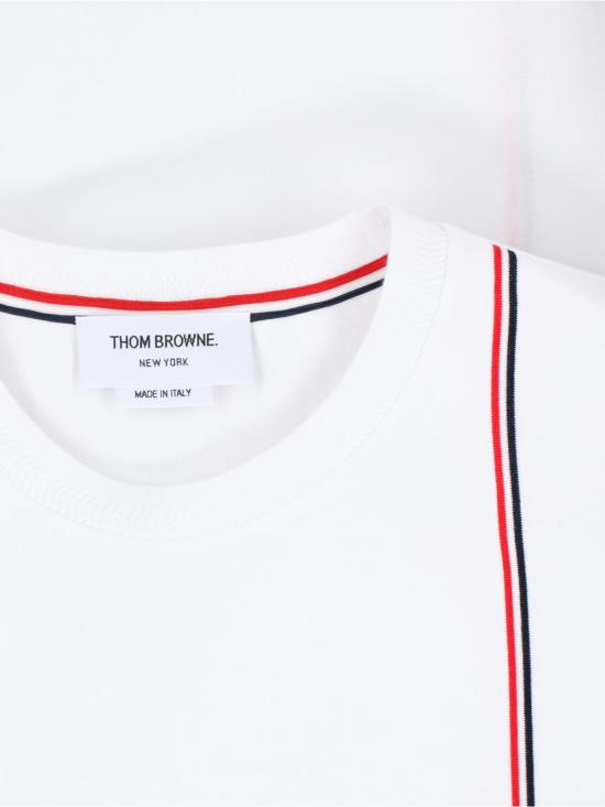 25FW 톰브라운 긴팔 티셔츠 MJS253A J0138 100 White - THOM BROWNE